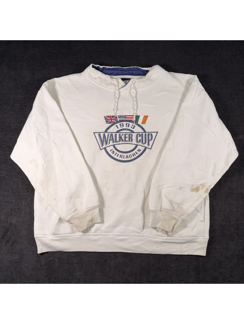 Vintage 1993 Walker Cup Interlachen White Pullover Sweatshirt, Large